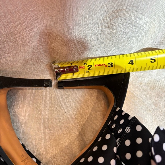 TED BAKER Sz 39.5 Seranad Polka Dot Heel Slip On Open Toe Bow Sandals Mules - Picture 9 of 10